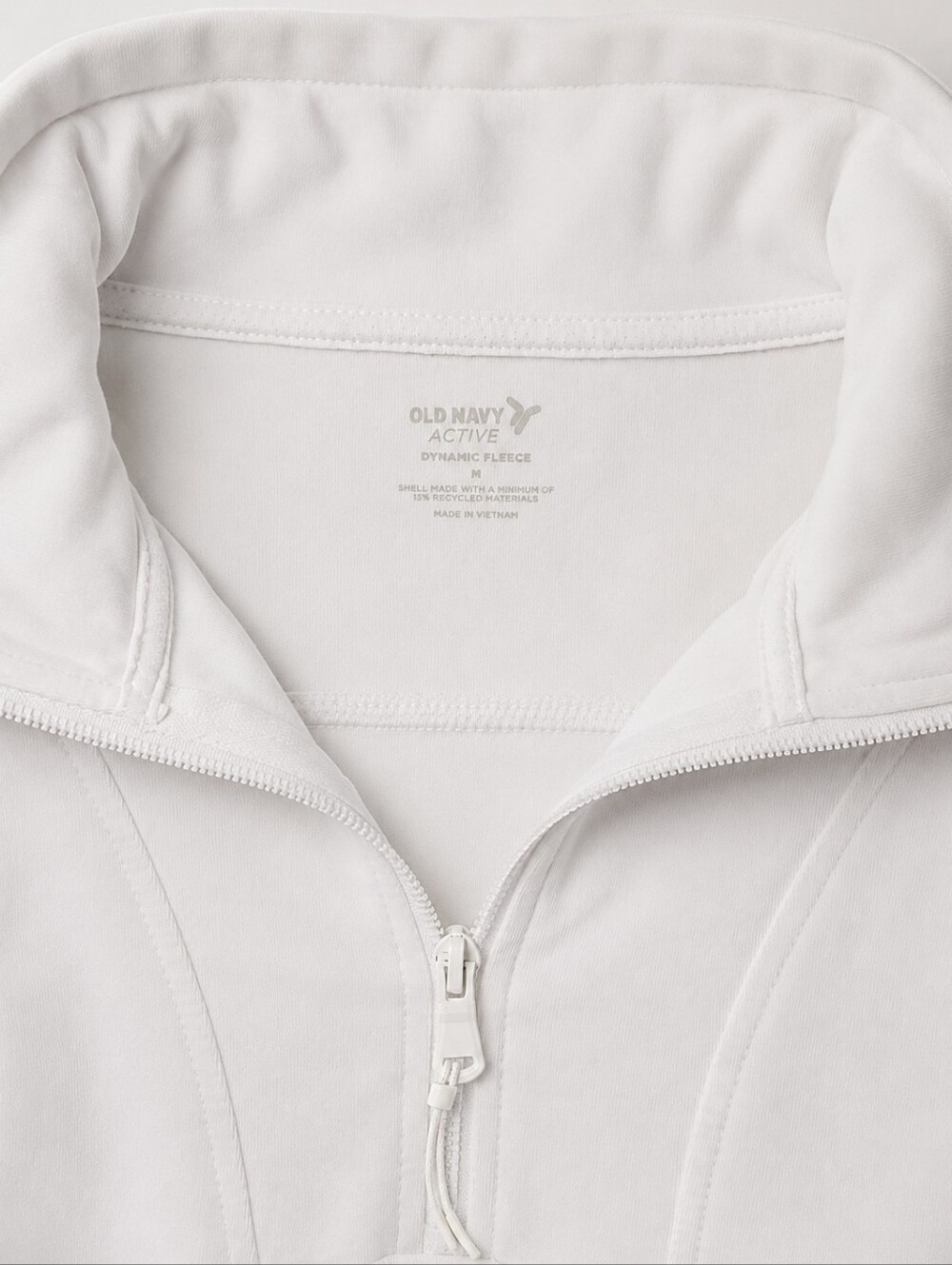 Old Navy Active Dynamic Fleece Cropped Quarter Zip Pullover White Womens Medium - Picture 4 of 5